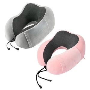 Gray and Pink Travel Neck Pillows